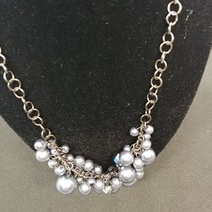 Faux Black Pearl Costume Necklace
